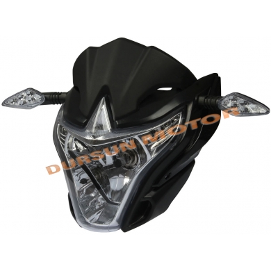 Kuba Cr1 150 Ön Far Çerçeve Panel Komple Siyah